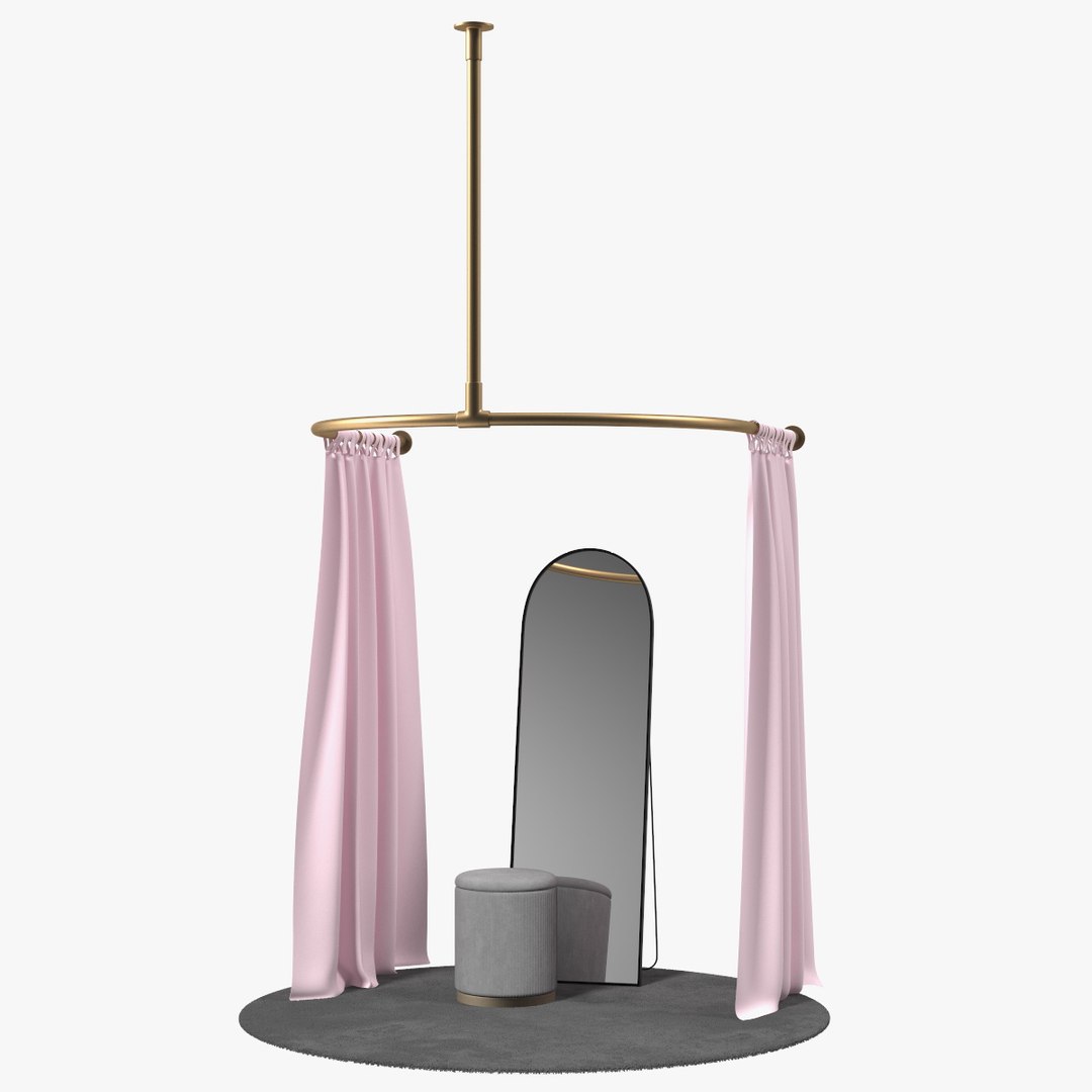 Store Dressing Room Pink Open Fur 3D model preview