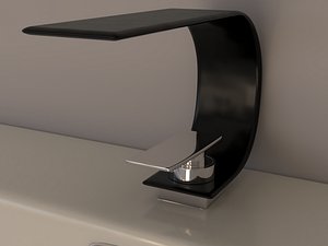 black mixer tap 3D