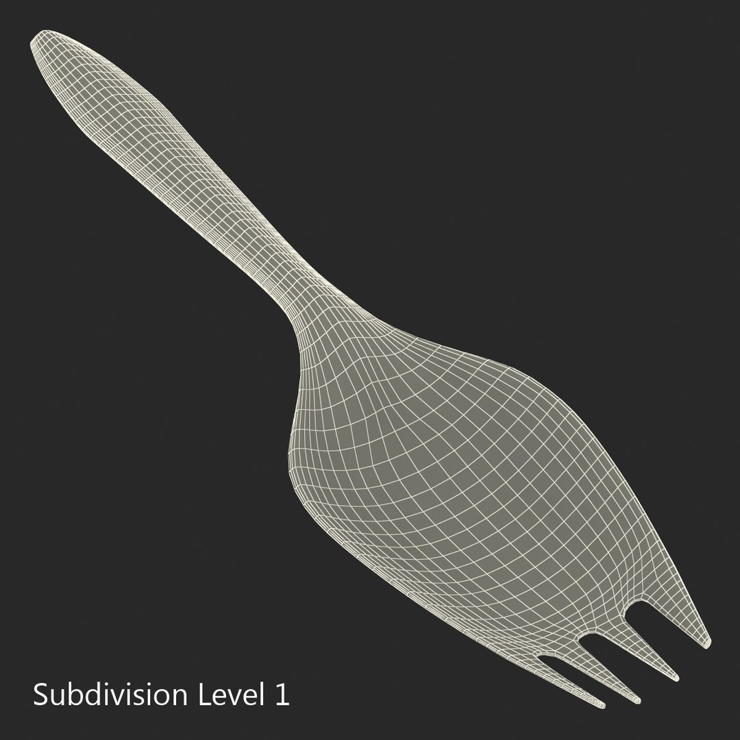 plastic spork 3d max