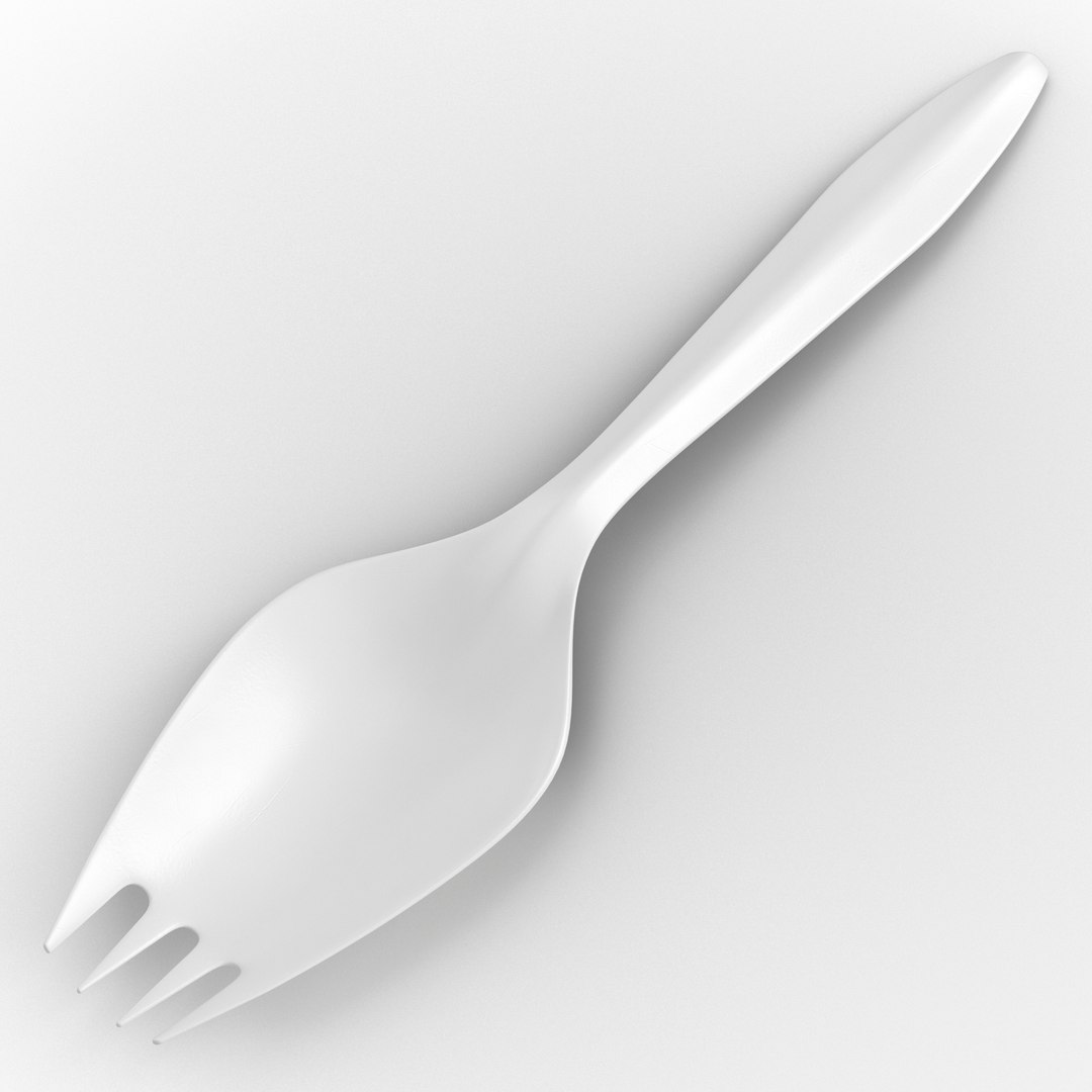 Plastic Spork 3D model preview