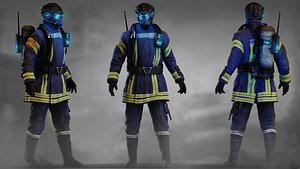3D Sci Fi Firefighter model