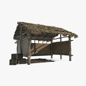 3D Asian ancient architecture pergola