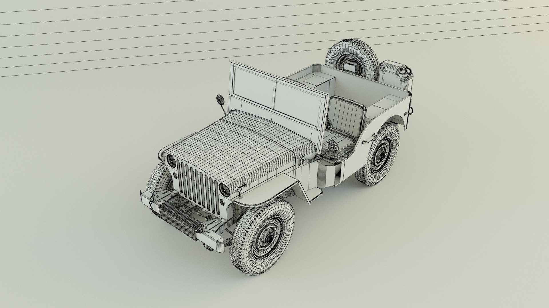 Army Jeep Model 3D Model - TurboSquid 2640810