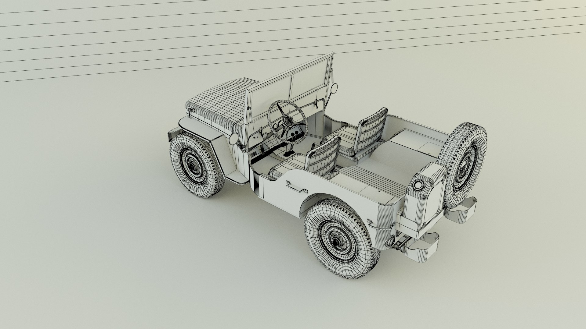 Army Jeep Model 3D Model - TurboSquid 2640810