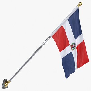 Dominican Republic Cloth Flag Wall Mount Animated Loop 3D model
