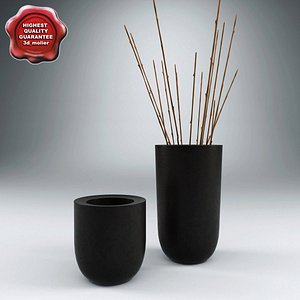 3d model blackened planters