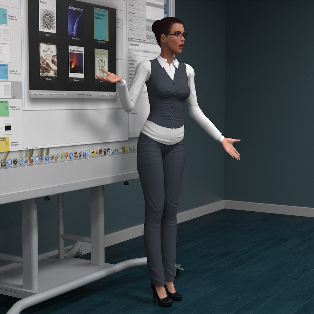 Professional Businesswoman Character Rigged 3D model preview