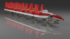 3D thrill dragster train track model