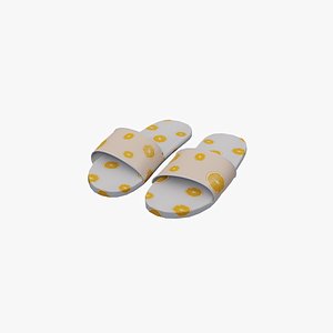 Orange slippers 3D model