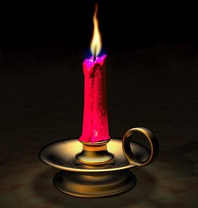 Candle with flame