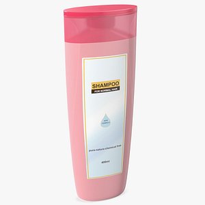 Shampoo Bottle Long Shape Pink 400ml 3D model