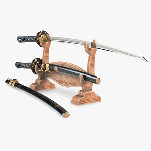 3D sword katana japanese