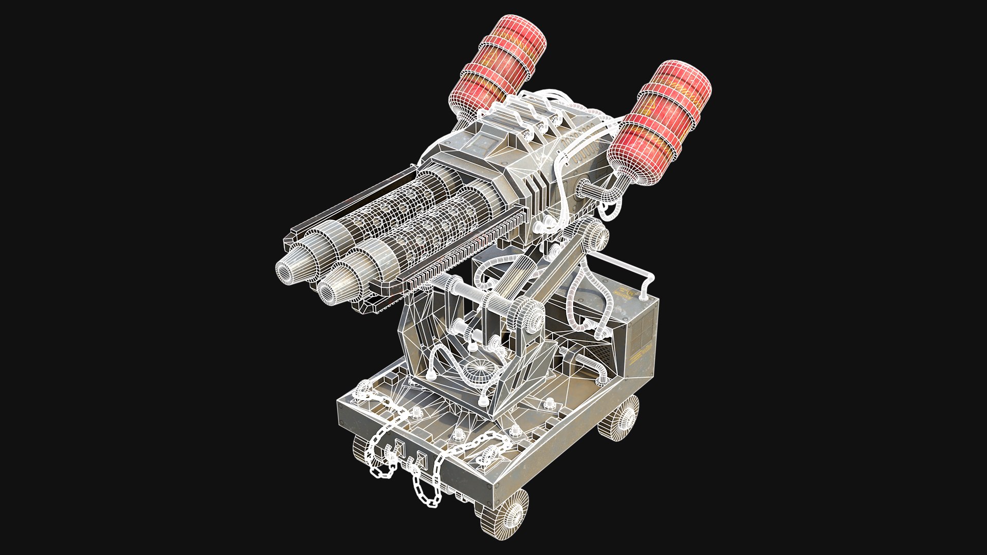 Flamethrower Turret-1-Grey Model - TurboSquid 2503305