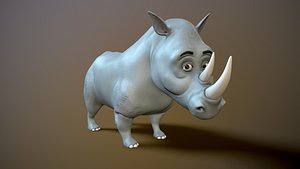 rhino cartoon 3D model