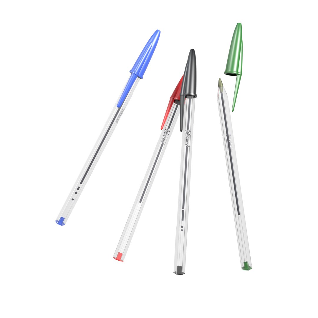 Bic pens 3D model https://p.turbosquid.com/ts-thumb/Cy/KjILMt/E8/bic06/png/1631106536/1920x1080/fit_q87/e079f0019448231fb424ae1a58126250f95c8448/bic06.jpg