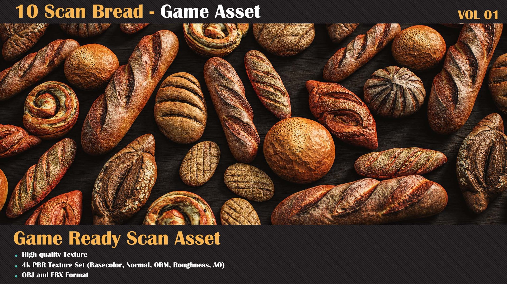 10 Bread Scan Model VOL01 3D Model - TurboSquid 2241321