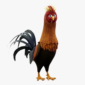 Rooster Rigged 3D model