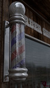 3d barber pole shop model