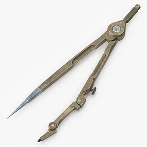 Antique Drawing Compass 3D model