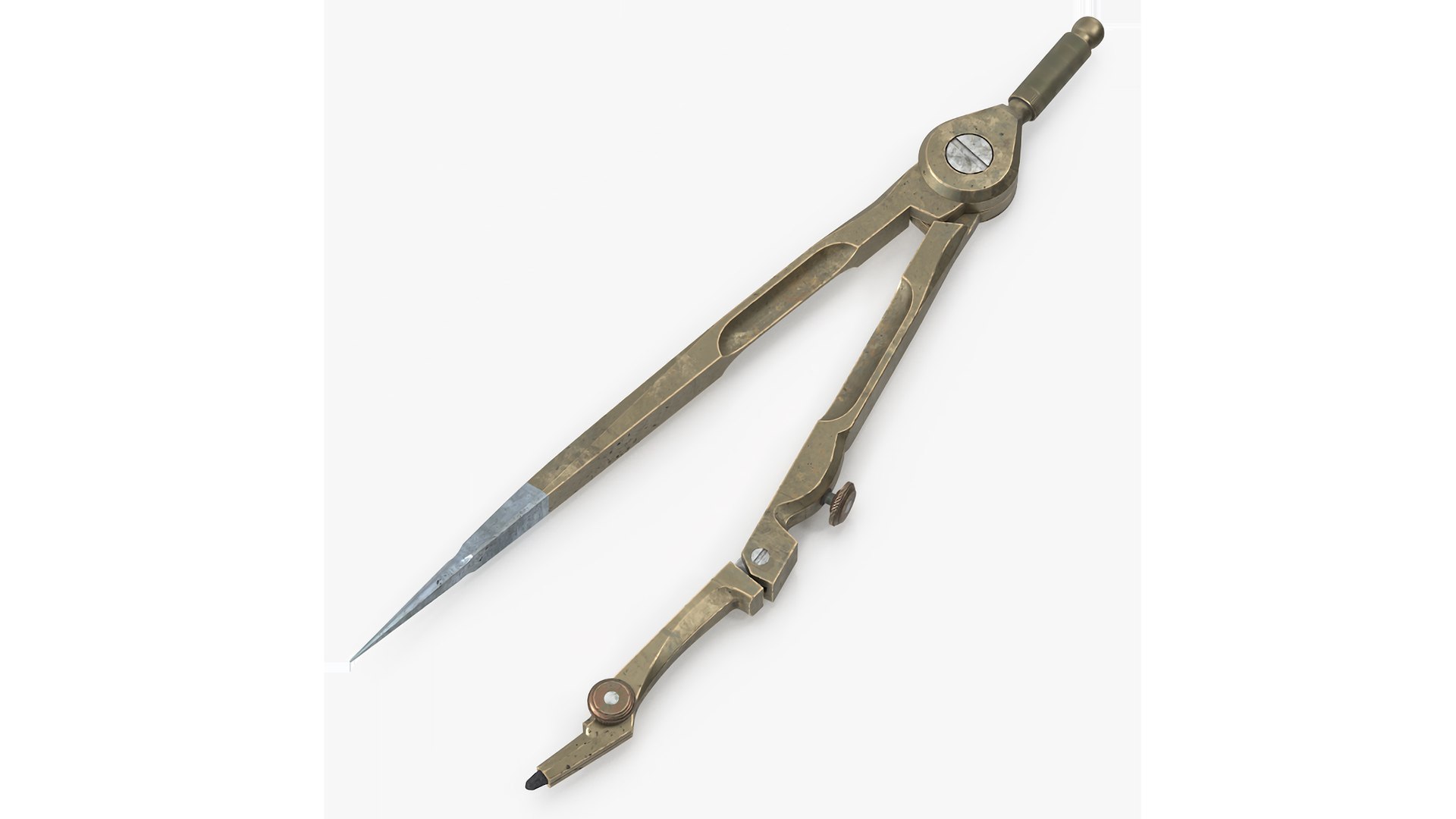 Antique Drawing Compass 3D model preview