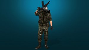 3D soldier military animation file model