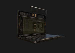hacker laptop sci-fi 3D model