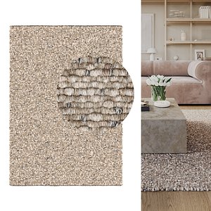 3D Benuta Wool Rug Patch Multicolour Chaos Scatter model