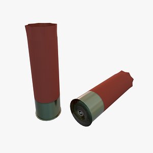 3D Fired 12 Gauge Shotgun Shell