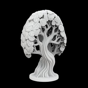 3D Nature-Inspired Statue 3D Print Model Front View
