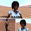 anime black girl 3D model