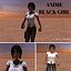 anime black girl 3D model