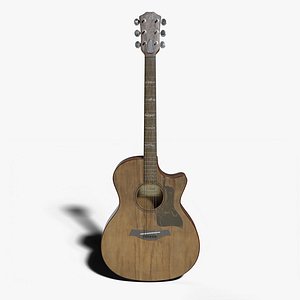 Realistic Acoustic Guitar - Custom Design 3D model