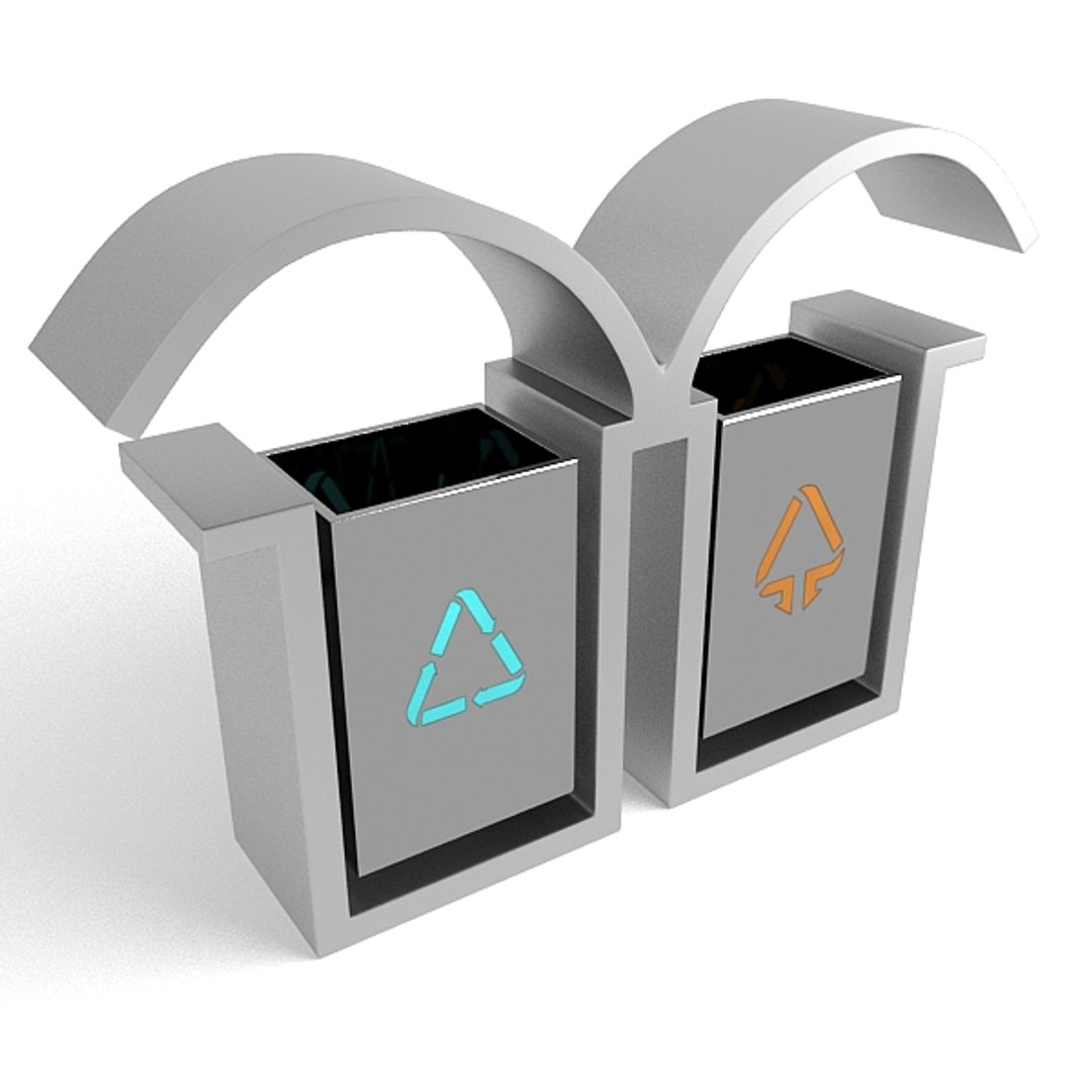 3ds max trash cans