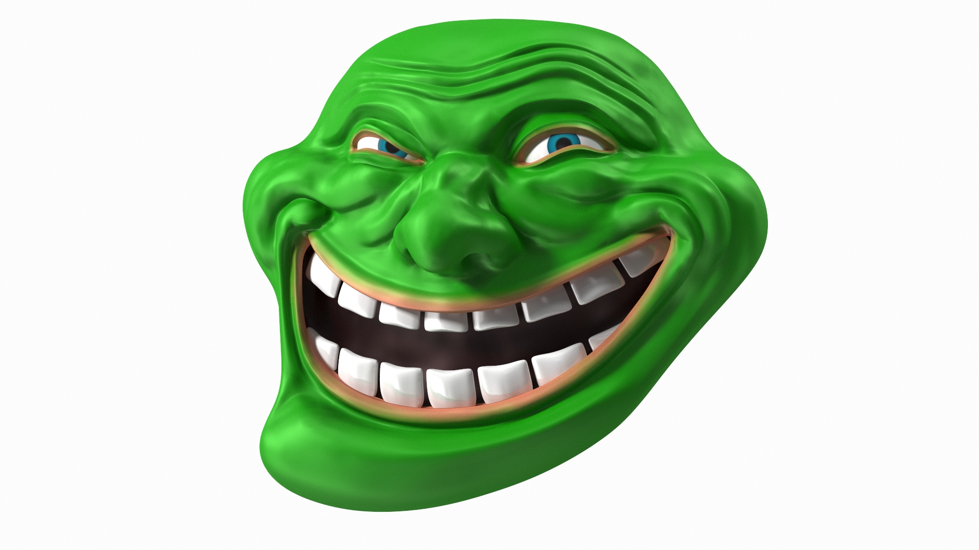 Троллфейс 3д. Trollface зеленый. Троллфейс на зеленом фоне. Trollface зеленый с рогами.
