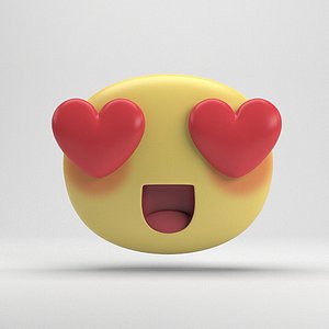 3D facebook love sticker model