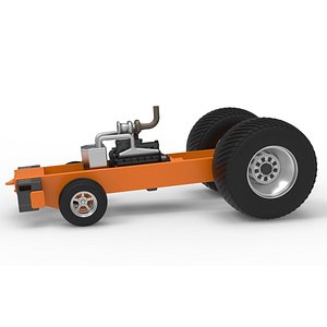3D model Pro Stock Pulling Tractor Base Version 2 Scale 1 to 25