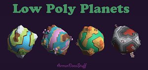 3D planet low-poly model