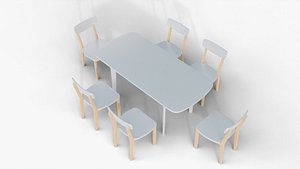 Style Dining Set - Clean White Table and Chairs