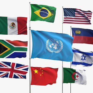 United Nations Flags 3D model