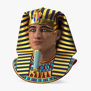Head of Egyptian Pharaoh Rigged for Maya model