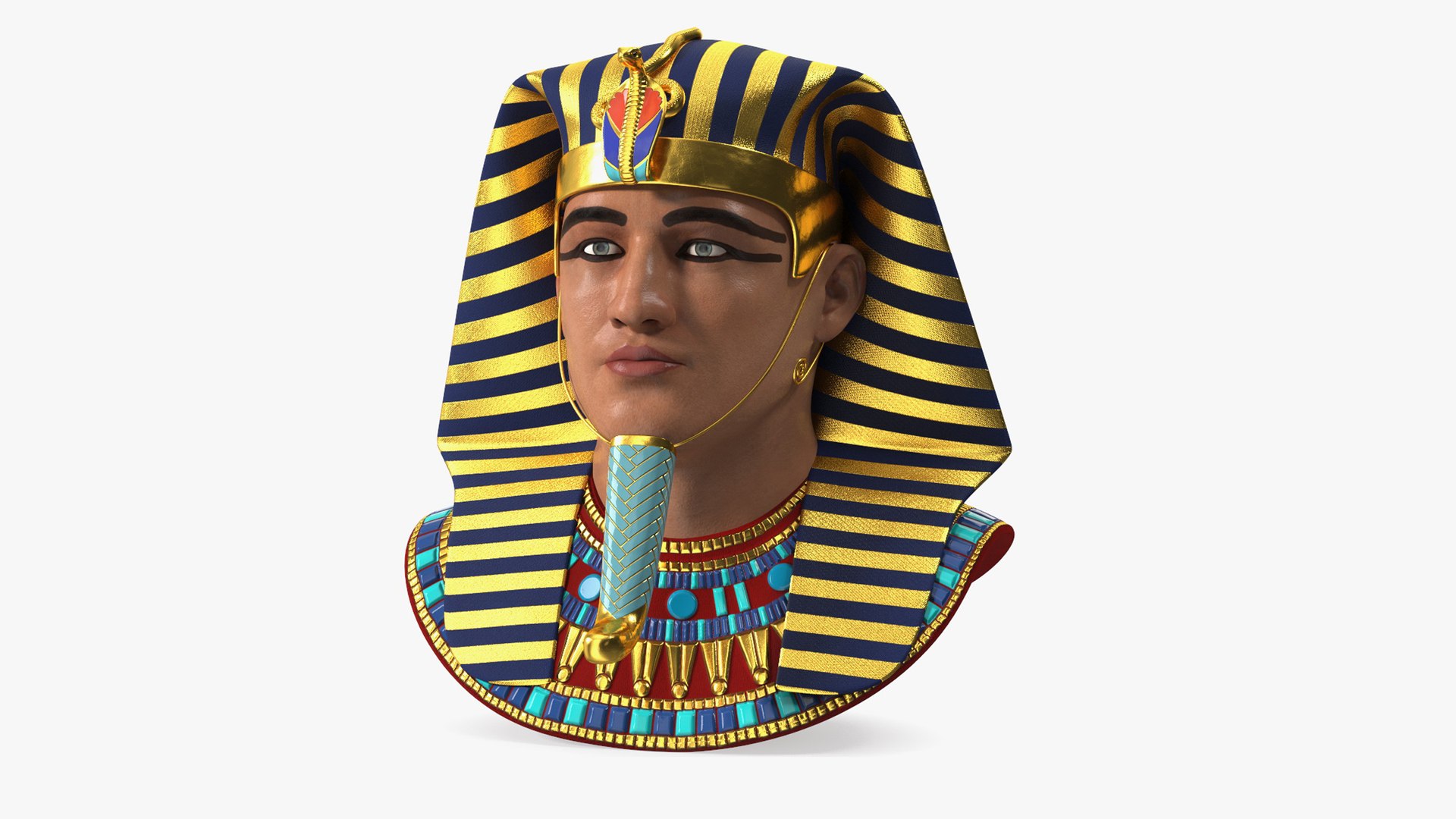 Head of Egyptian Pharaoh Rigged for Maya 3D model preview