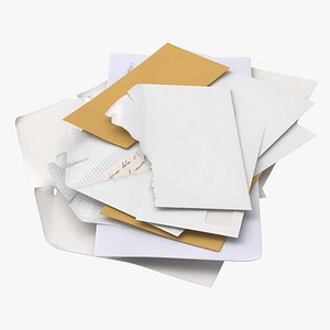 3D opened unopened mail pile