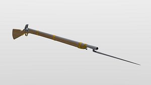 clean charleville musket bayonet 3d obj