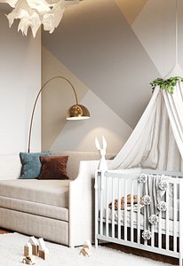 Small Baby Room Interior Scene and Corona Render 3D model
