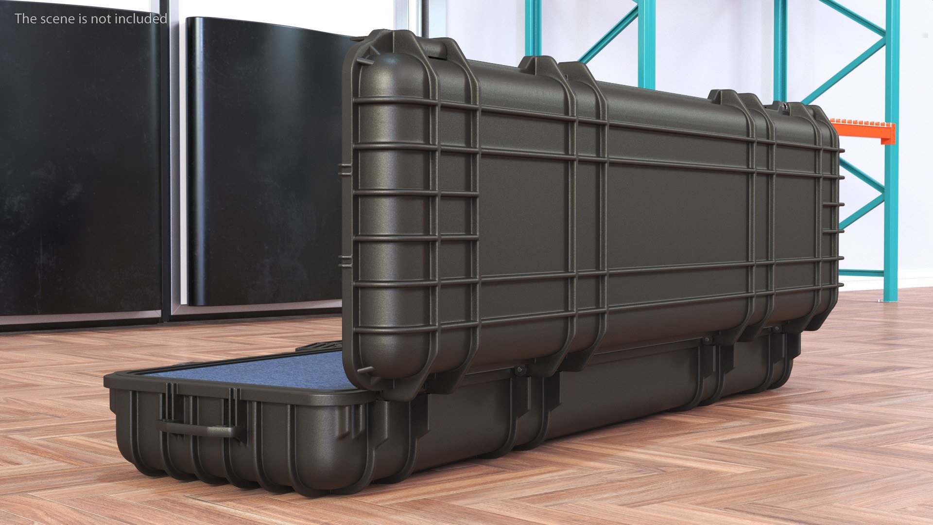 Open Waterproof Rifle Hard Case Black 3D model - TurboSquid 2119153