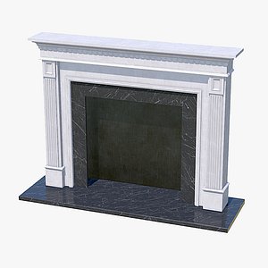Limestone Fireplace Mantel V2 3D model