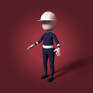 cartoon mechanic 3D model
