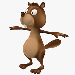 beaver cartoon 3d model