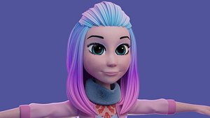 3D Cartoon Woman - READY TO RIG model