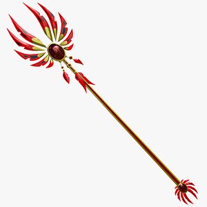 Red Fantasy Trident 08 All PBR Unity UE Textures